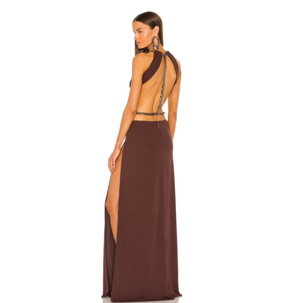 DUNDAS x REVOLVE | NEW Moon Maxi Dress in Chocolate Brown Size XXS